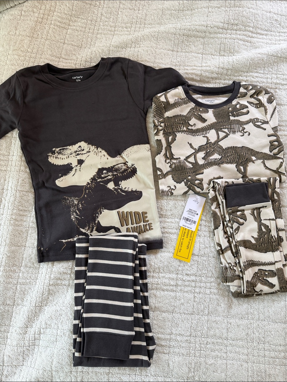 (NTW) Carter's Kid 4-Piece Dinosaur 100% Snug Fit Cotton Pajamas